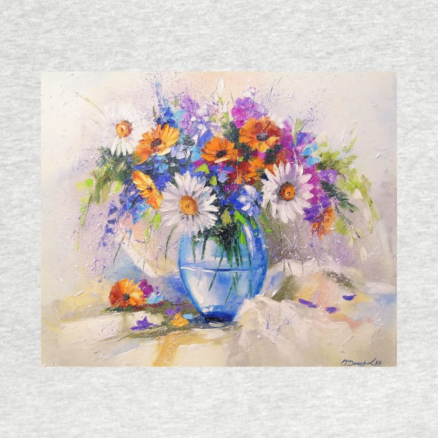 Bouquet of meadow flowers in a vase by OLHADARCHUKART